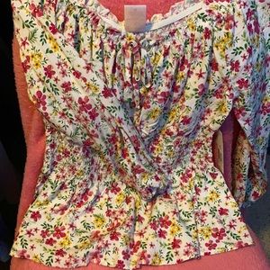 No Boundaries floral long sleeve tee